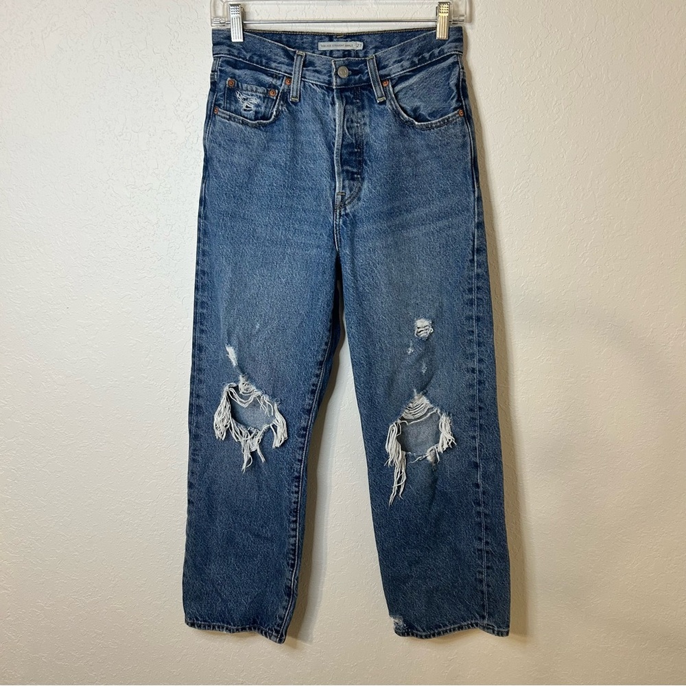 Levi's Distressed Ribcage Straight Ankle Jeans Size 27